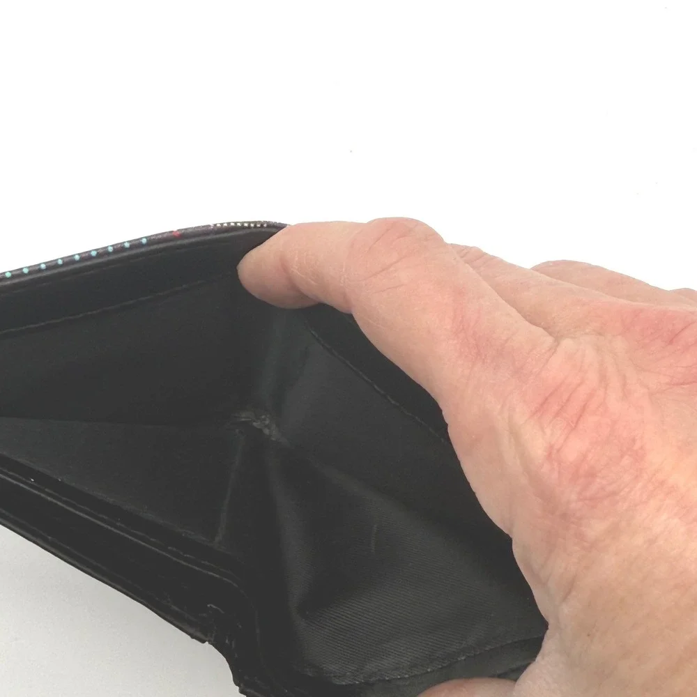 Bitsup‎ Retro Video Game Arcade Print Bifold Wallet Black Gamer ID Zip